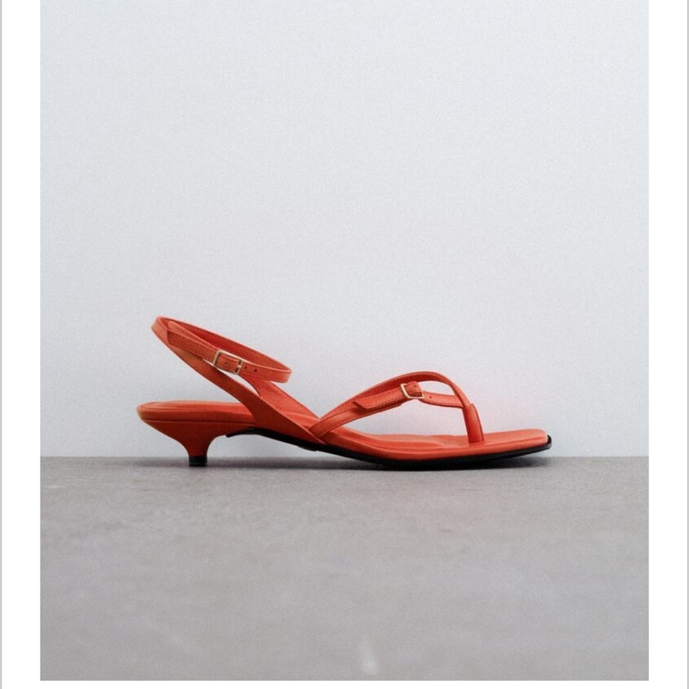 Zara leather kitten heels